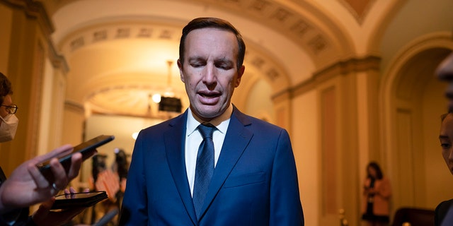 Sen. Chris Murphy, D-Conn., who has led Democrats in bipartisan talks in the Senate to curb gun violence, speaks to reporters on Capitol Hill in Washington, Wednesday, June 22, 2022. 