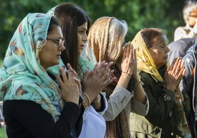 Prayers at the Air India memorial in Stanley Park, on the anniversary of the 1985 terrorist bombing.