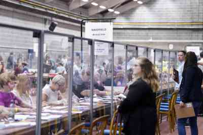 Votes being counted at Thornes Park Athletics Stadium
