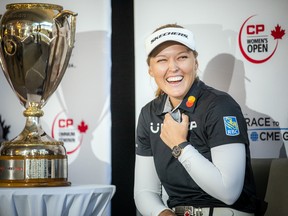Brooke Henderson is pictured during a Tuesday media session for the 2022 CP Women's Open being held at Ottawa Hunt and Golf Club.
