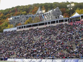 Molson Stadium can hold slightly more than 25,000, according to the CFL.  While the sightlines are spectacular, the venue is outdated, with limited nearby available parking options.