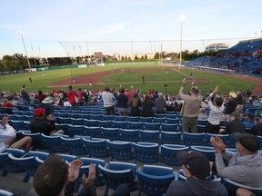 Fans cheer on the Ottawa Titans during a May 24 game.
