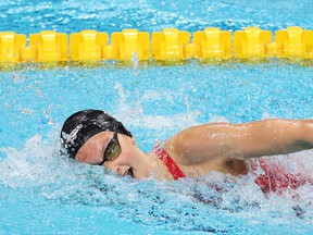 Summer McIntosh of Toronto races to a silver medal in the women's 400-meter freestyle final on Day 1 of the Budapest 2022 FINA World Championships.