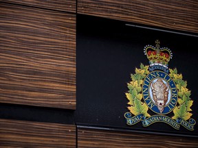 The RCMP logo is seen outside Royal Canadian Mounted Police 