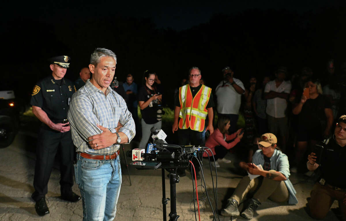San Antonio Mayor Ron Nirenberg speaks about the tragedy at the site where at least 50 immigrants have died after being left in the back of a truck.