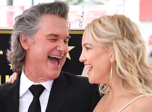 Kate Hudson and Kurt Russell pose together during her Hollywood Walk of Fame ceremony.  (Photo: Steve Granitz via Getty Images)