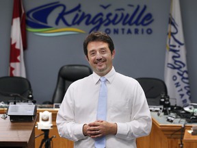 Kingsville Mayor Nelson Santos is shown in the town's council chambers on Monday, June 20, 2022.