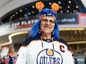 Edmonton Oilers fan Brenda Goodswimmer, nicknamed 