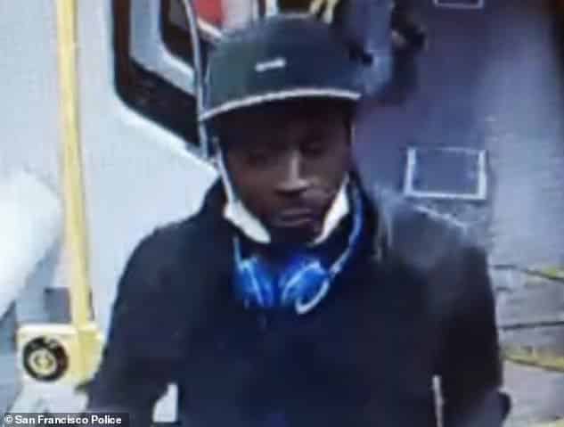San Francisco police on Wednesday released a still from surveillance footage of a 'person of interest' in a shooting aboard a commuter train just before 10 a.m.