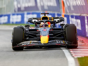 Red Bull Racing's Max Verstappen during Canadian Grand practice at Circuit Gilles-Villeneuve in Montreal on June 17, 2022