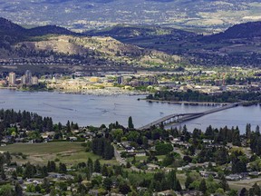 A man is missing after diving off a boat into Okanagan Lake.