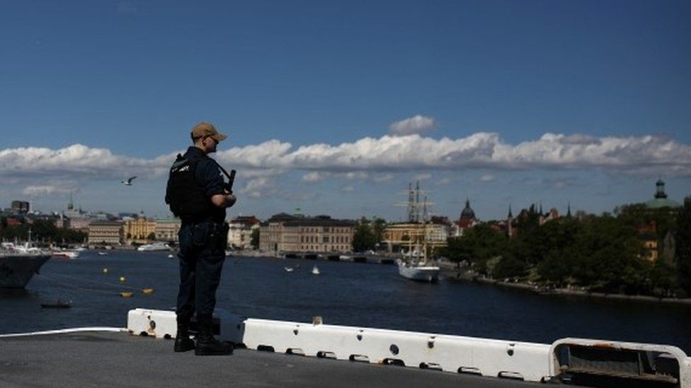 A US sailor during an exercise in the Baltic Sea