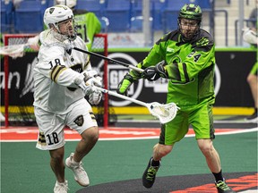 Logan Schuss, a left-hander, (left) finished second in Vancouver scoring this past season with 70 points, including 19 goals, in 16 games.  Only Bal, who had 99 points, had more points with the Warriors last season.