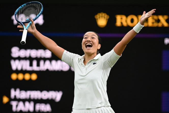 La Française Harmony So famous are immense feats, elle vient de terrasser l'Americaine Serena Williams en trois manches.  On June 28, 2022.