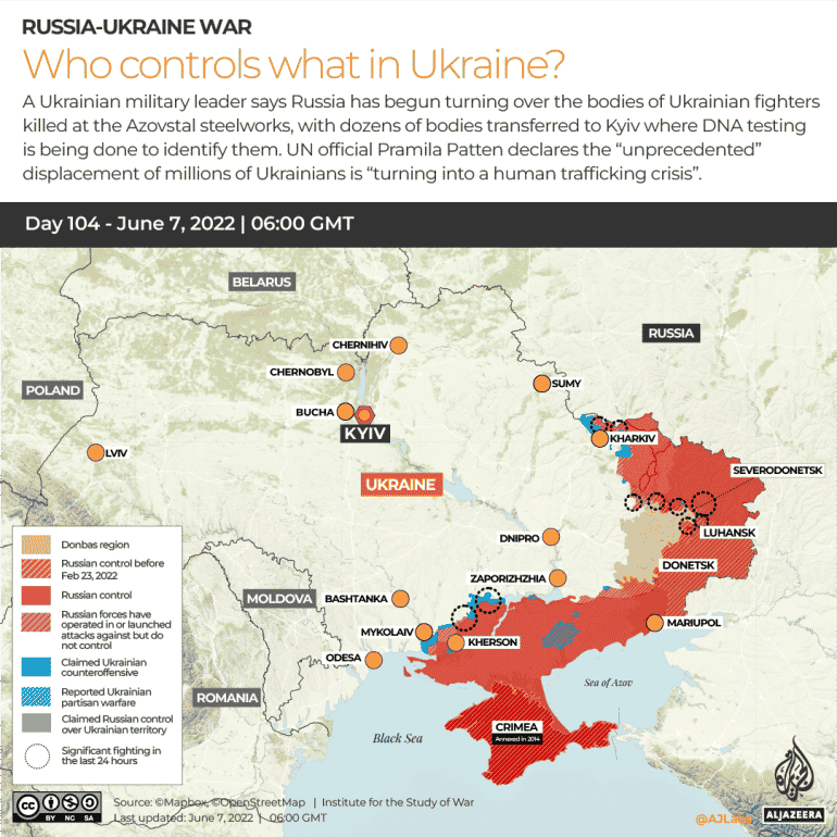 INTERACTIVE Russia Ukraine War Who Controls What in Ukraine Day 104